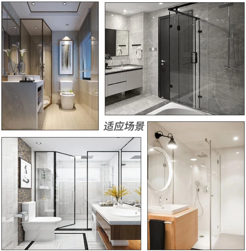 Bathroom Shower-Enclosure Hardware Accessories Patch-Fitting 304-Stainless-Steel Fixed-Panel to Support-Bar Pipe Holder