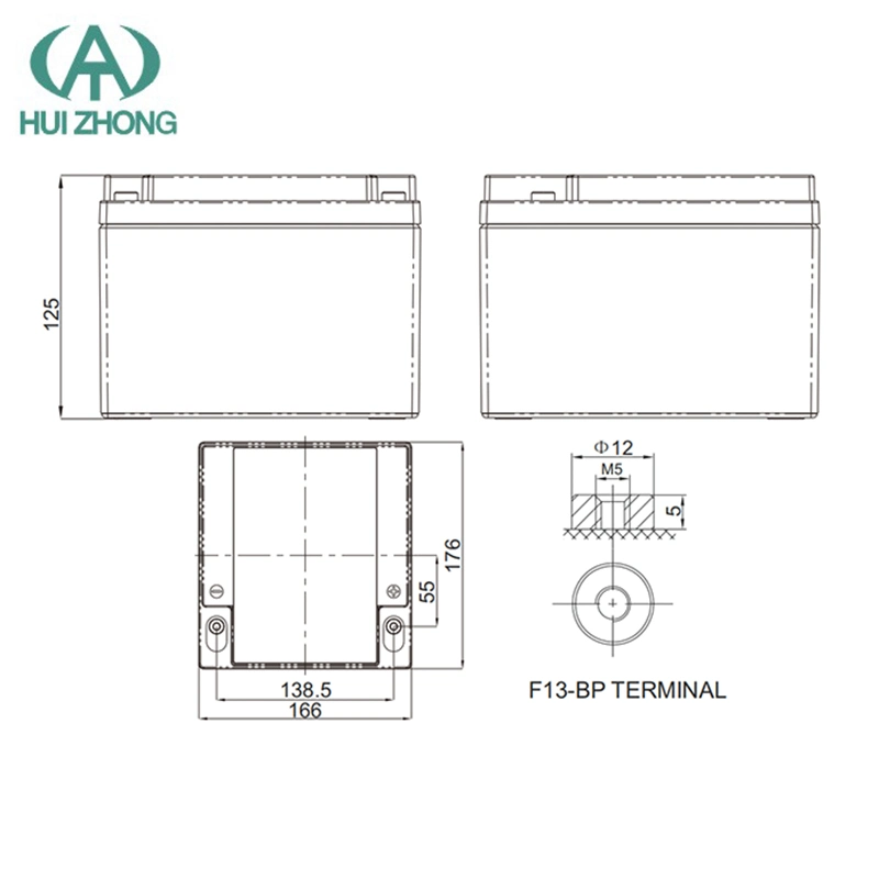 Batería de Almacenamiento de Energía Solar de ciclo profundo AGM 12V 26Ah batería de plomo ácido