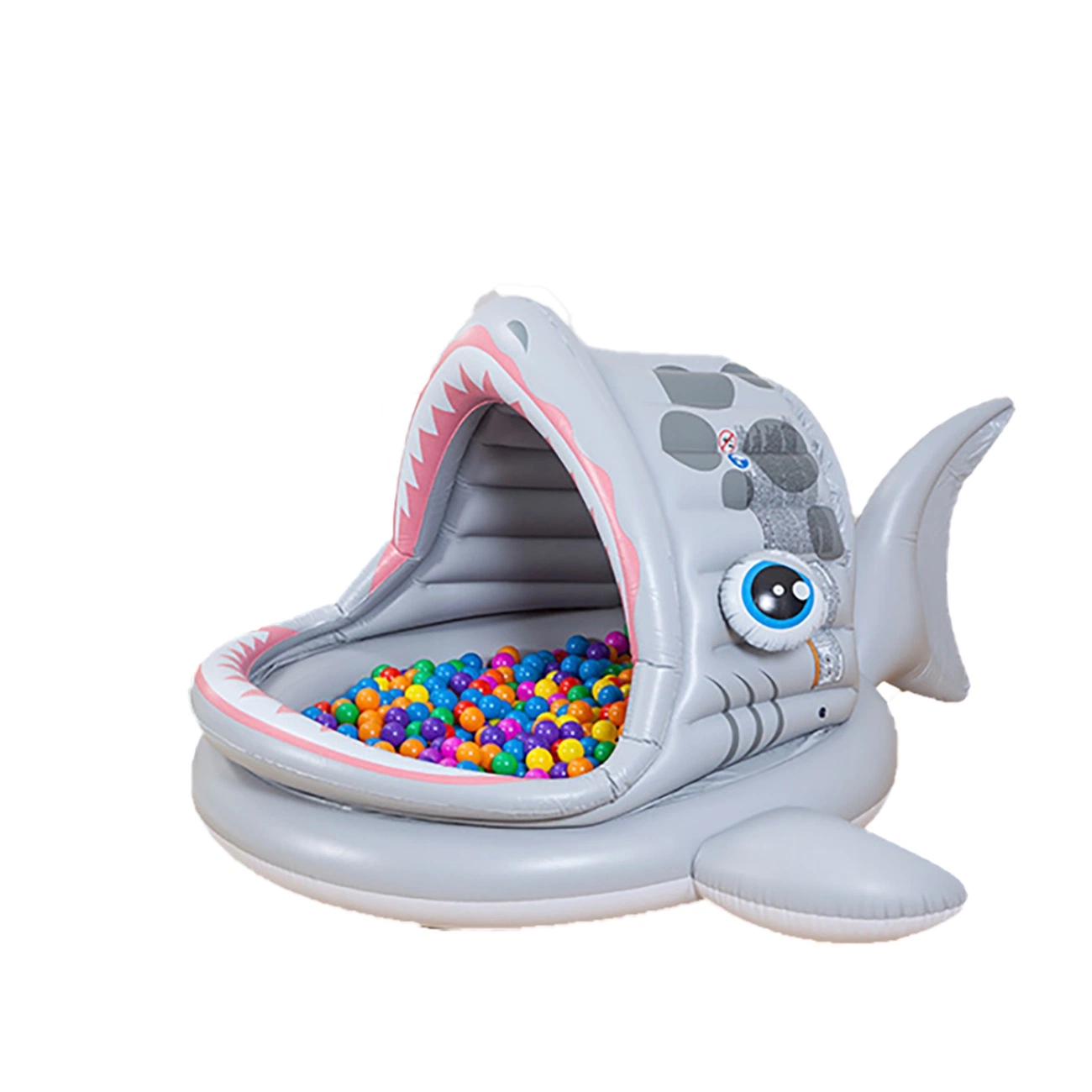 Jardin enfants jouent à des jouets bébé baleine gonflable de jeu extérieure avec bille de l'océan