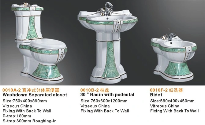 Sanitaryware Luxury Decorative 3PCS Bathroom Toilet Set