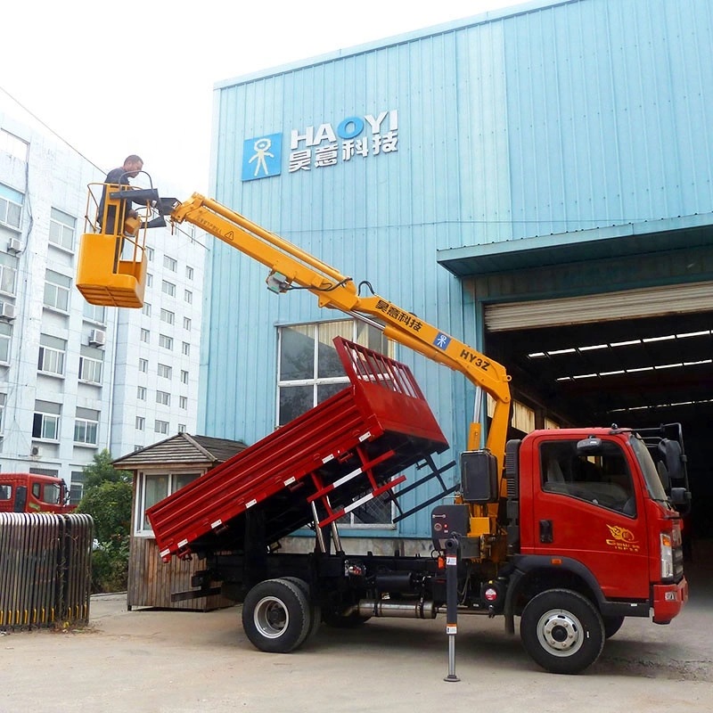 3.2T grúa de brazo articulado hidráulico con control remoto para el levantamiento de