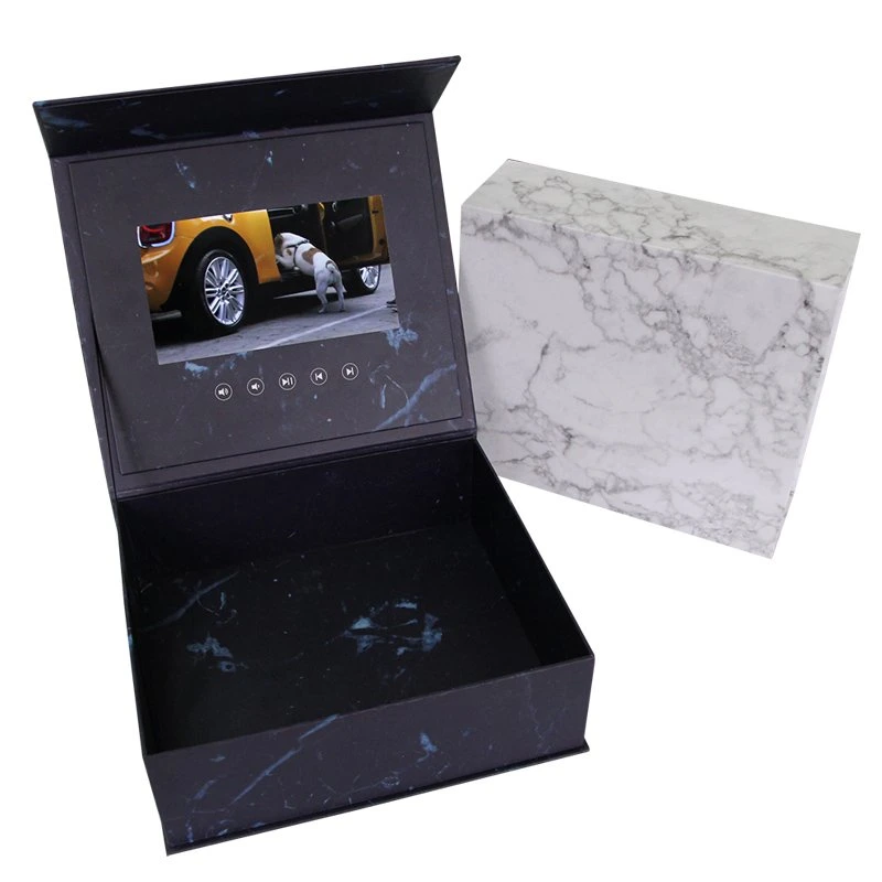 LCD Screen Jewelry Video Geschenk Box Gift with Rose Flower Customized Promotion LCD Box