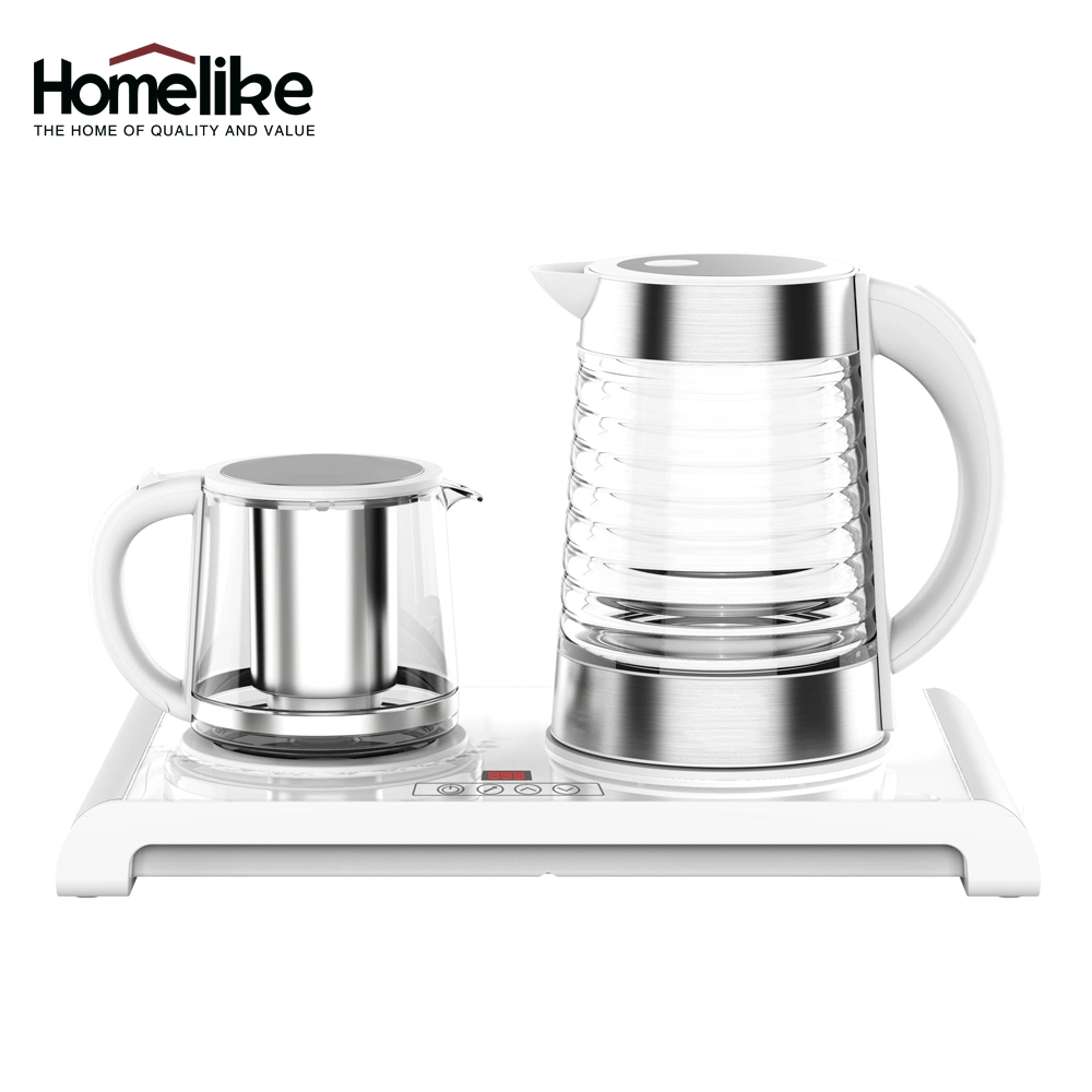 Turkey Tea Maker Machine Automatic 1.7L electric Glass Hotel Coffee and Tea Kettle Tray Set