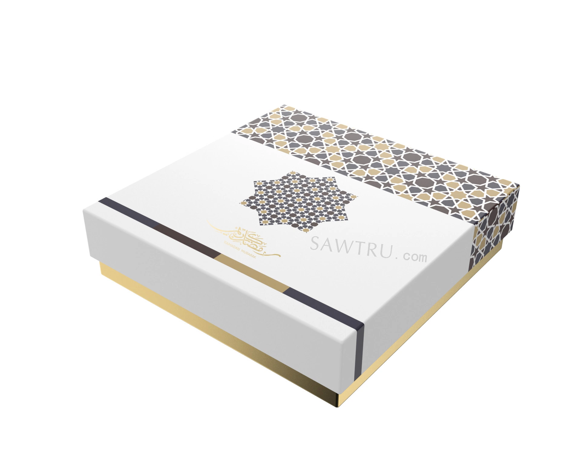 Caixa de papel para embalagens de cartão com estampagem Sawtru New Design Star Gold