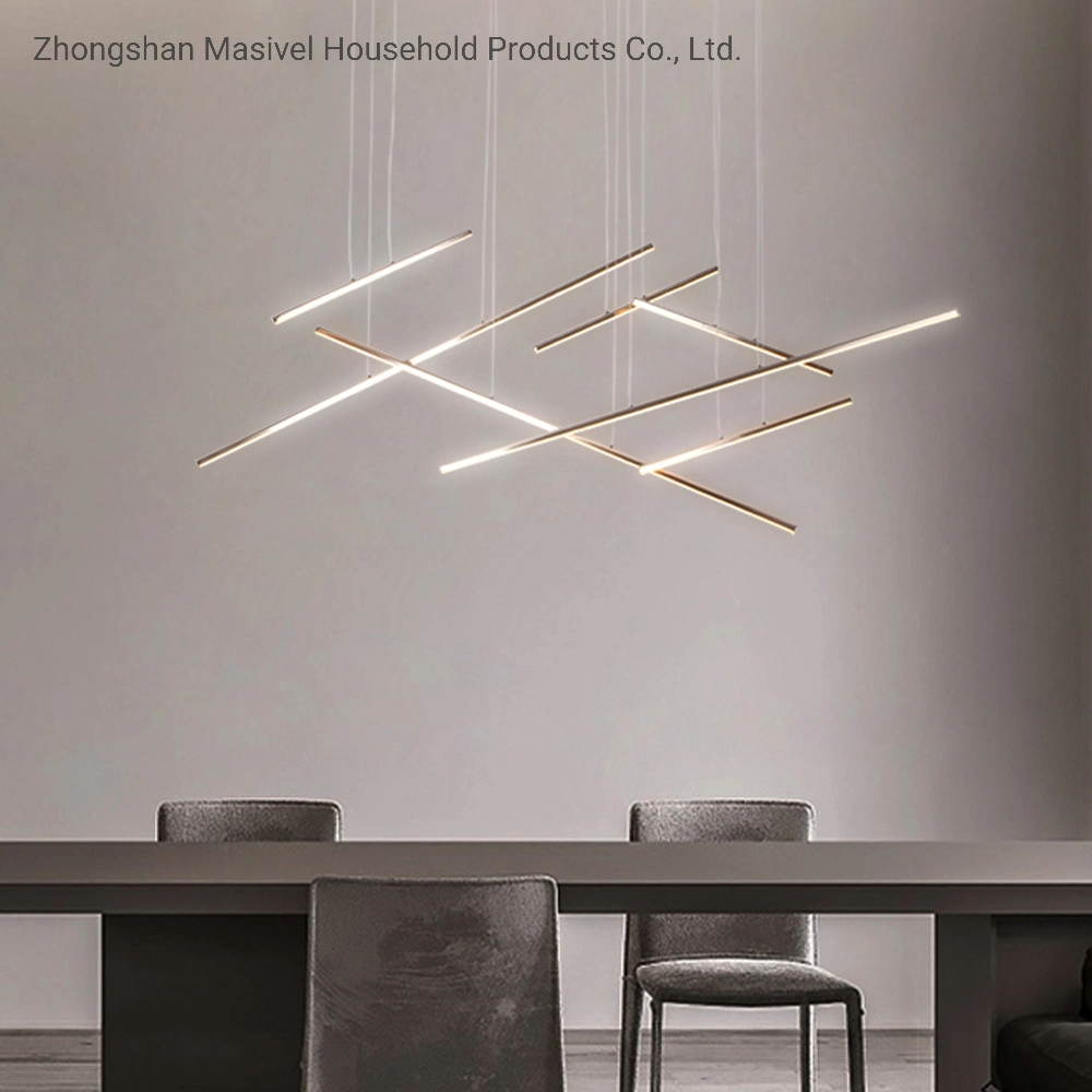 Poignée de commande de LED linéaire Masivel éclairage moderne et lumineux lustre matériel métallique lumière