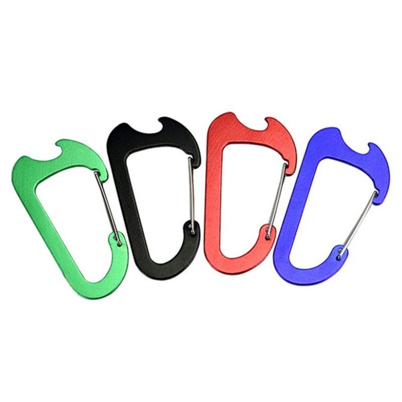 Aluminum D Shaped Bottle Opener Karabiner Keychain