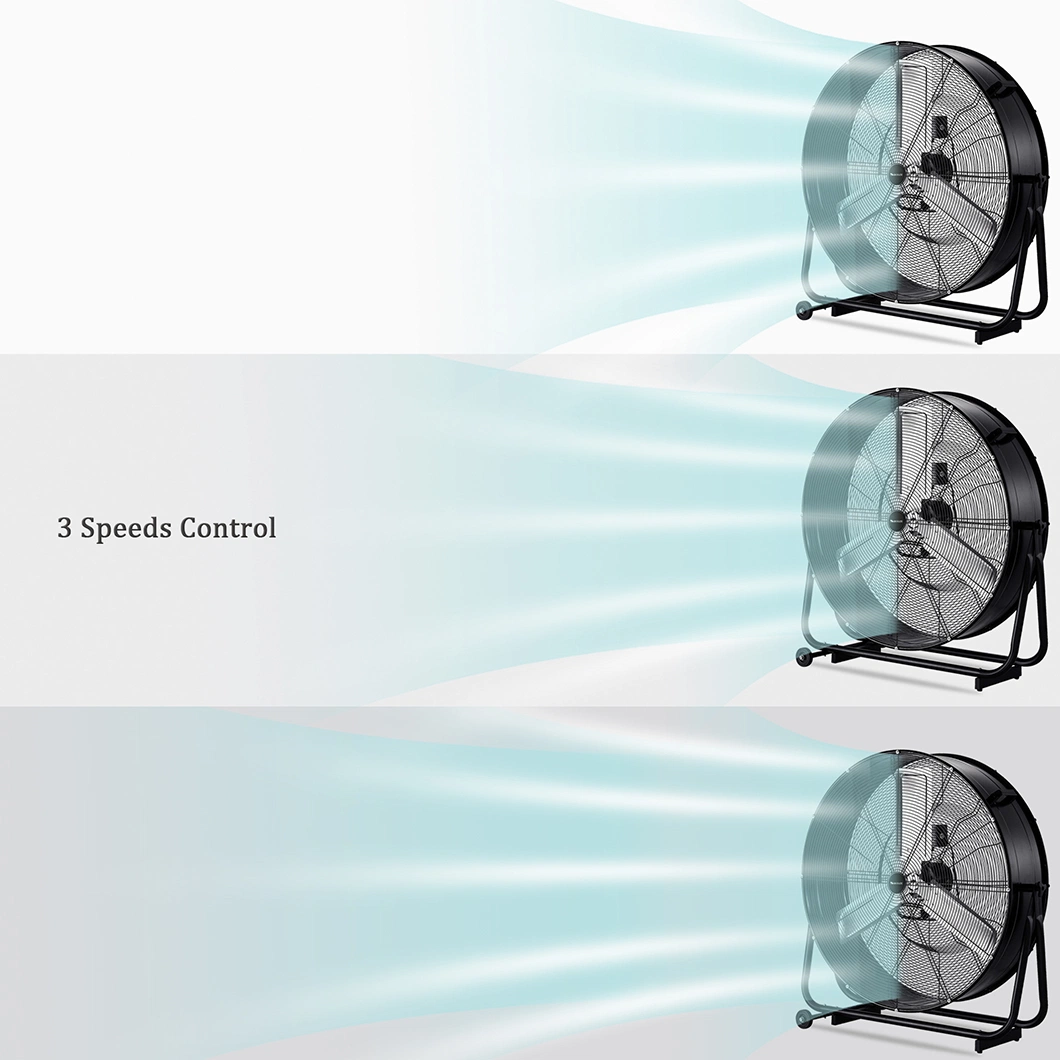 Circulador de aire de alta velocidad de metal grande portátil Ventilador de tambor Industrial