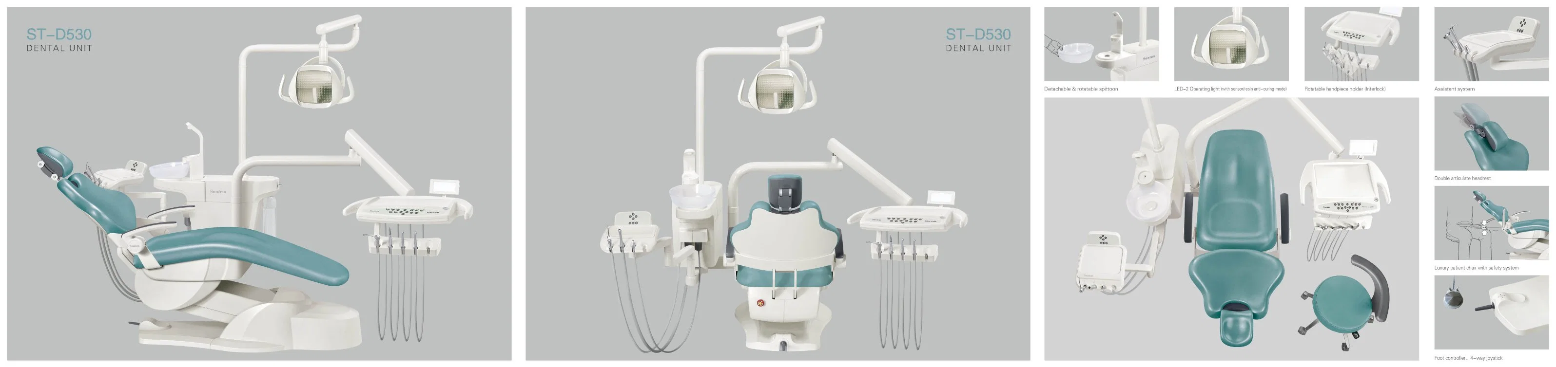 Suntem Silla de Paciente Dental / Unidad Dental / Modelo Económico con Lámpara LED / Aprobado por CE / Seguridad / Desinfección / Multicolor