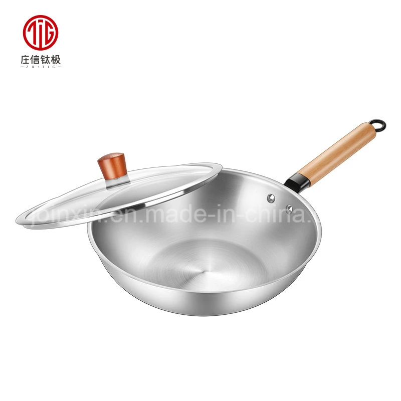 32cm Ultralight Metallic Grey Titanium Wok Cookware Chinese Frying Pan Wok