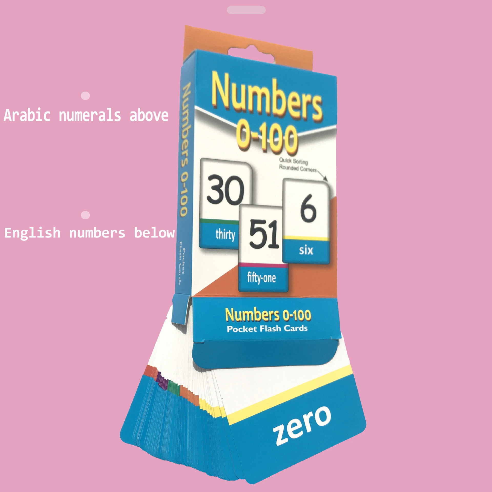 Customzed 0-100 niños Aprendizaje temprano Arabia Numberals Card English Learning Tarjeta