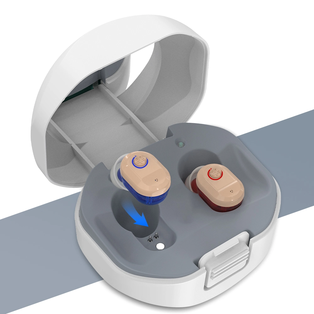 Rechargeable Hearing Aid Power Itc with Charging Base