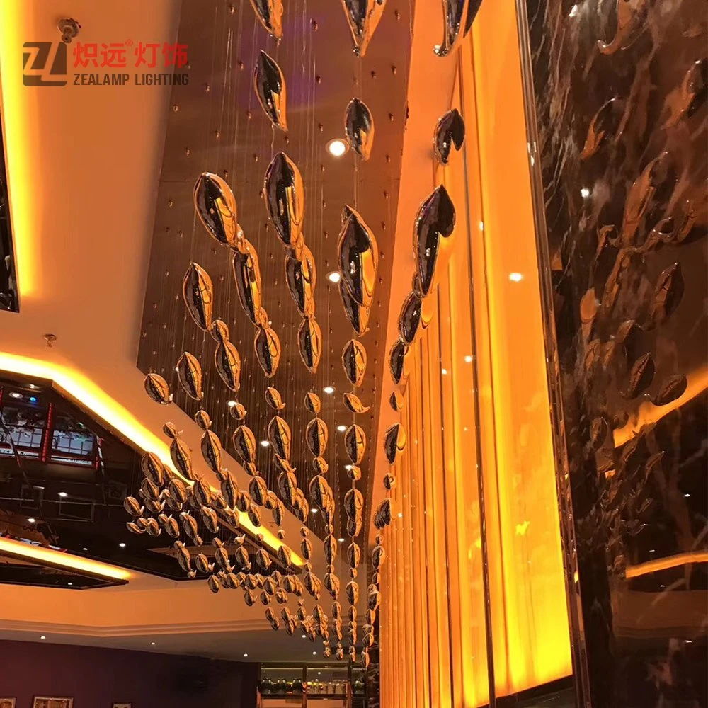 Interior moderno projeto insuflado feitos à mão lustre de peixe para o Hotel