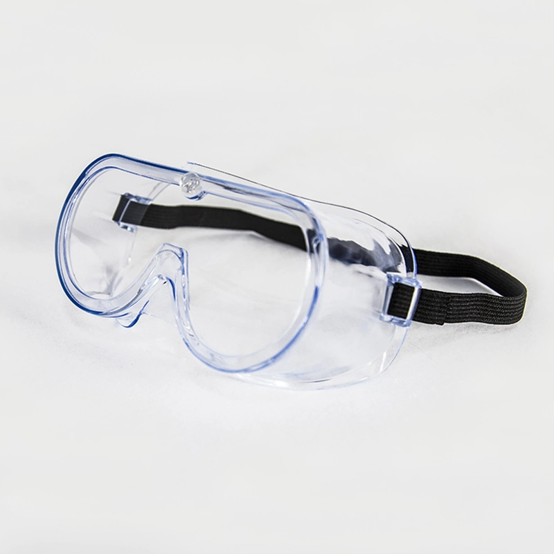 FDA Clear Security Goggles for Health Guard PVC Double Lens 1.5mm Anit Virus Safety Goggles for Mass Production