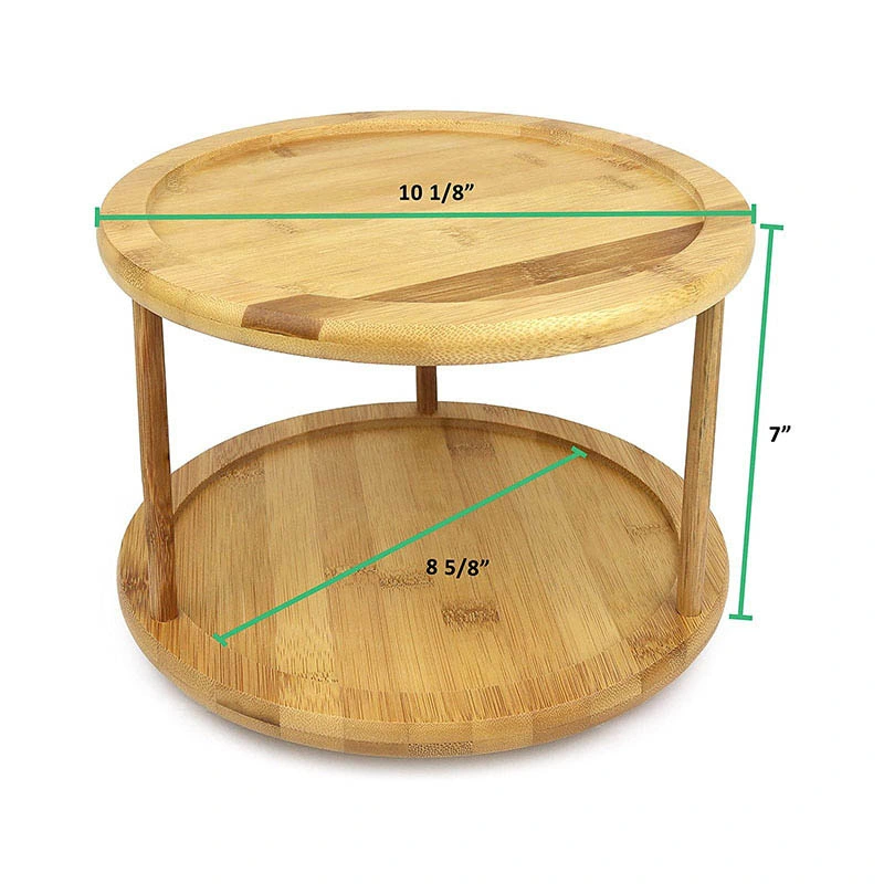 Cozinha de madeira redonda e montagem amovível Aveeco de 10 polegadas, 2 níveis Organização e armazenamento Spice Rack para frasco de tempero