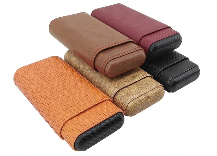 Wholesale/Supplier 2PCS Portable Leather Tube Cigar Case