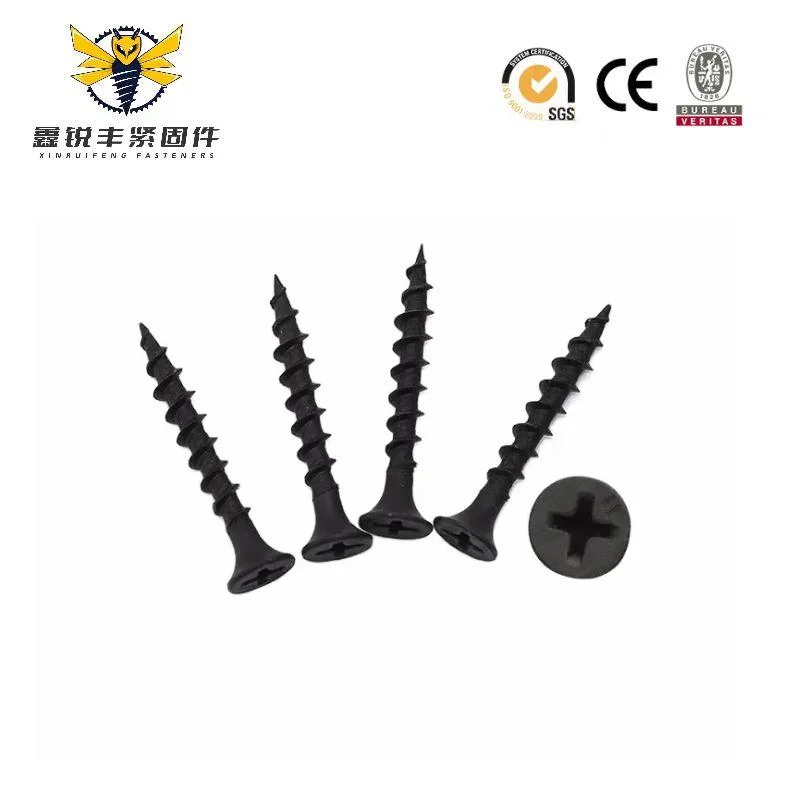 Fastener Tree #6X1-3/8" Drywall Screws Coarse Thread Bugle Head Black Phosphate for Drywall, Wood and Furniture 100PCS