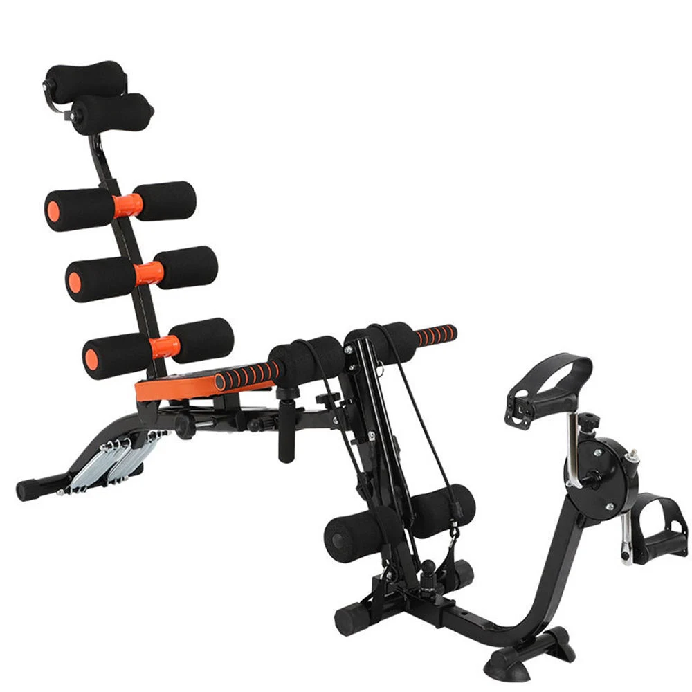 Multifunction Abdominal Trainer with Twist Waist Stepper and Resistance Bands Whole Body Machine for Home Gym Fitness