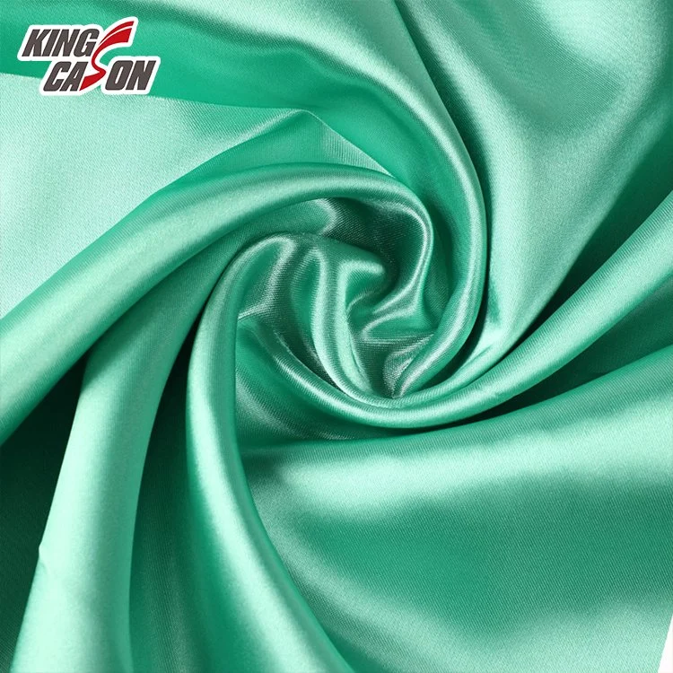 Kingcason Polyester 100% RPET 50d 75D Woven Textile Waterproof Silk Spandex Satin Lining Fabric for Dress