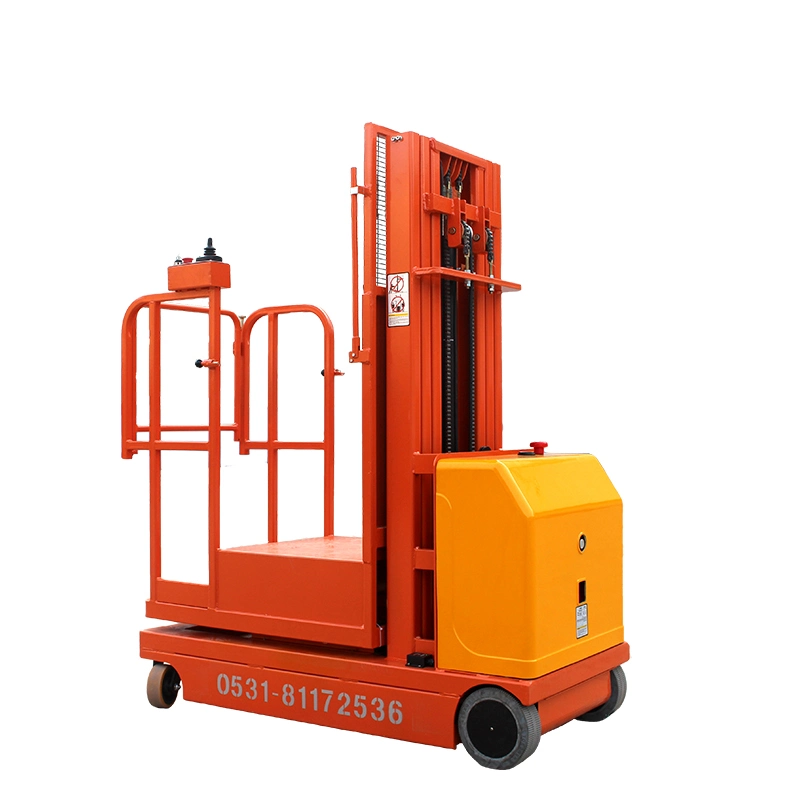 Manual Single Mast Electric Working Lift for Cargo Handling Cost Efficient Stocker Lift Helps Enhance Work Efficiency