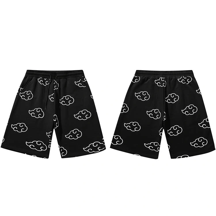 Hip Hop Streetwear Shorts Cloud Print Cotton Casual Sweat Track Short