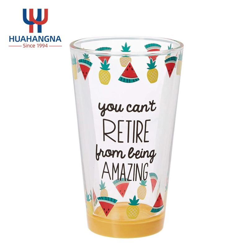 Huahangna Free Sample Custom Logo Printed 480ml 16oz Display Beer Cup Pint Beer Glassware for Event Festival Gift Promotion