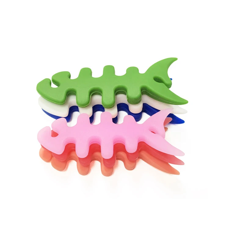 Fishbone Shaped Silicone Wire Cord Wrap