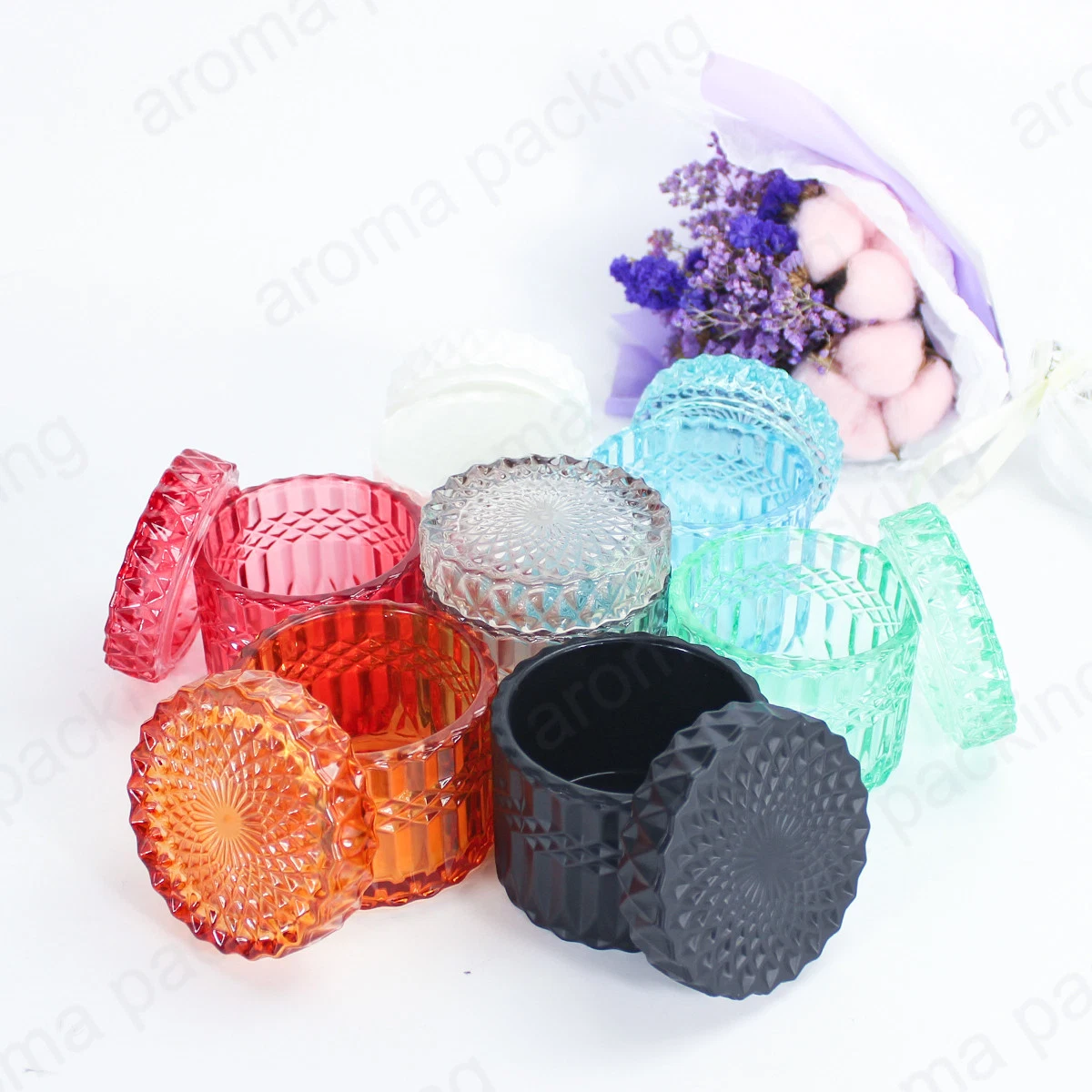 Hot Sale Decorative Glass Jar Candle Jar for Home Decoration