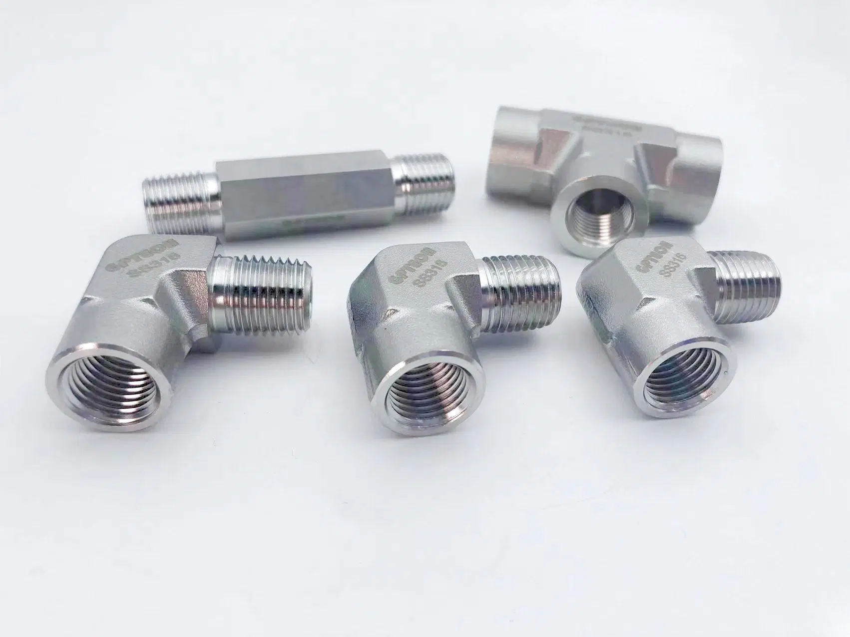 Instrumentation Industrial Pipe Fitting 316 Stainless Steel 90 Degree Thread 10mm Male Elbow