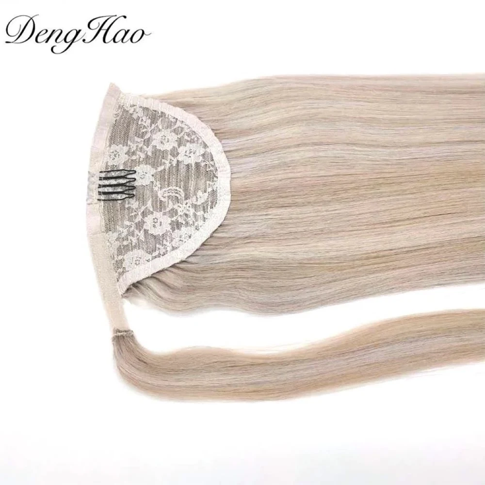 100% cheveux humains cheveux vierges couleur Blonde Claw synthétique clip Queue de cheval onde haute extension femme