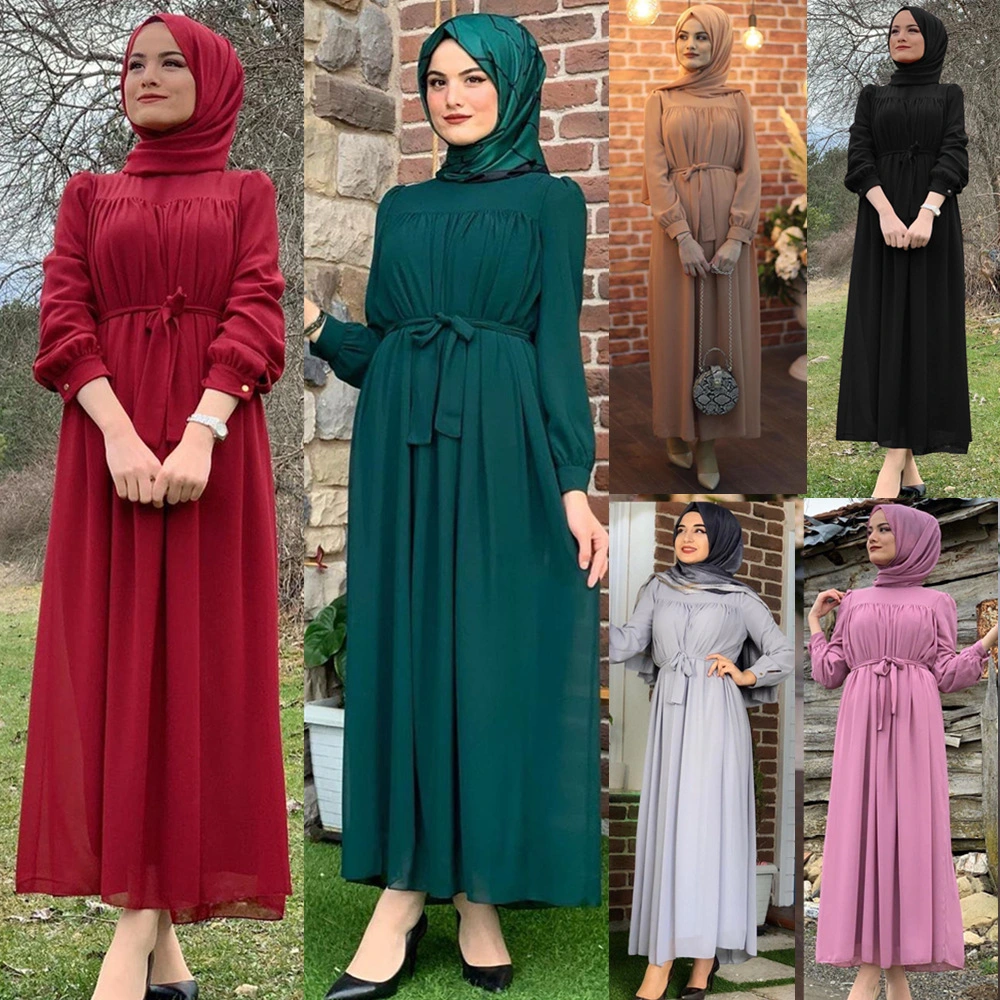 Wholesale Arabic Women Dresses Dubai Abaya Factory Modest Muslim Islamic Clothings Hijab Dress Attire