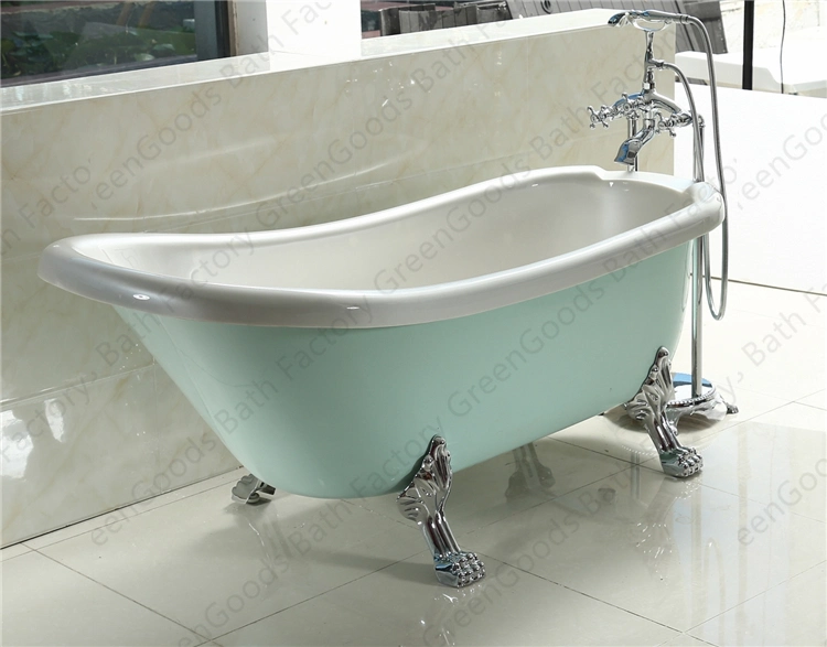 CE Custom Size Fiberglass Adult Bath Tub Antique Freestanding Clawfoot Bathtubs