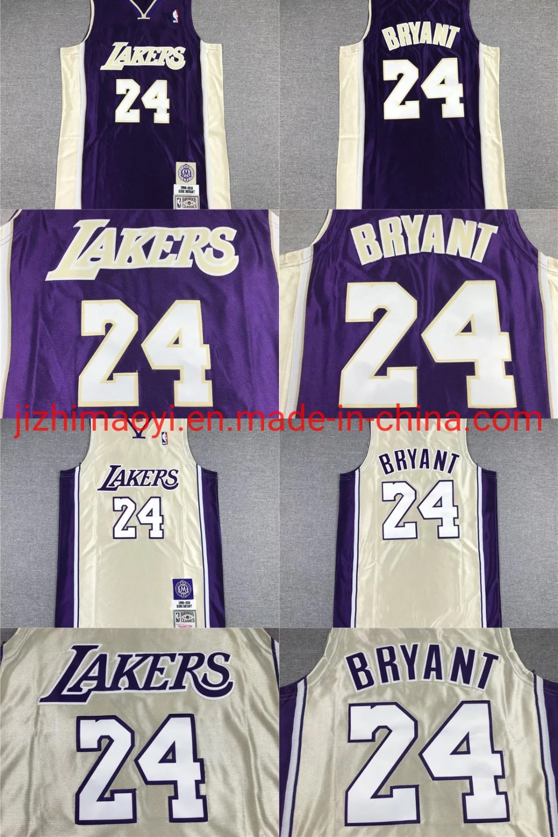 Commerce de gros de Los Angeles Lakers Ko-Be Bryant N-B-d'un Hall of Fame Jersey #24 Violet Golden T Shirt Vêtements