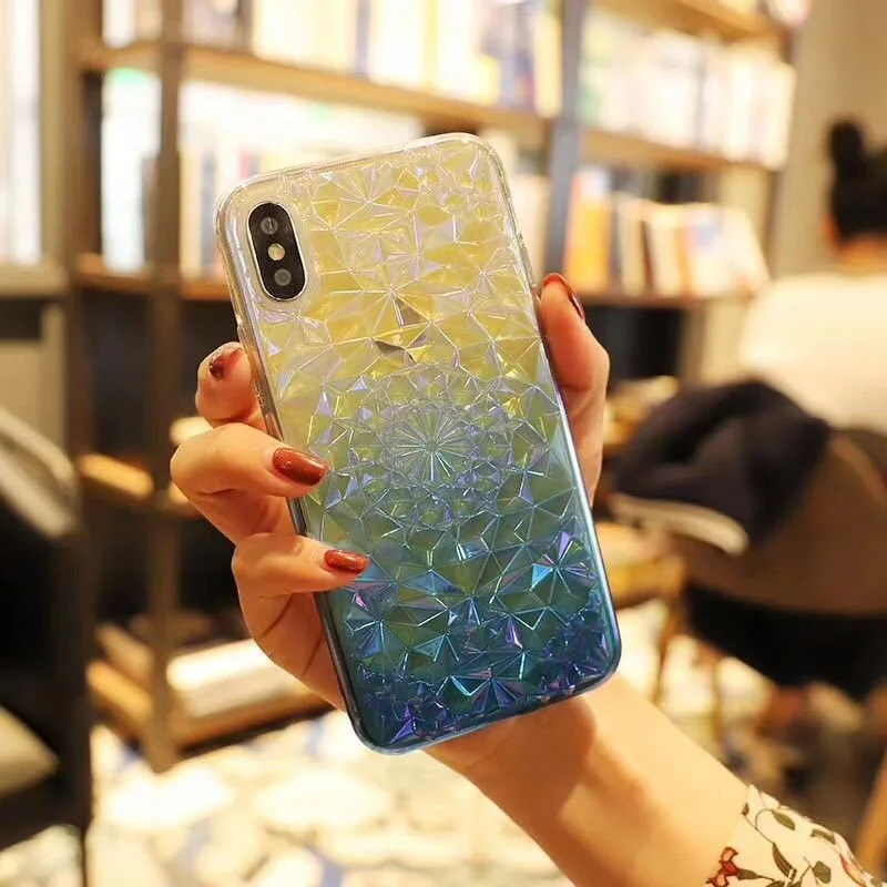 Luxury Streamer Gradient Gems Texture Phone Case for iPhone 6/7/8/X