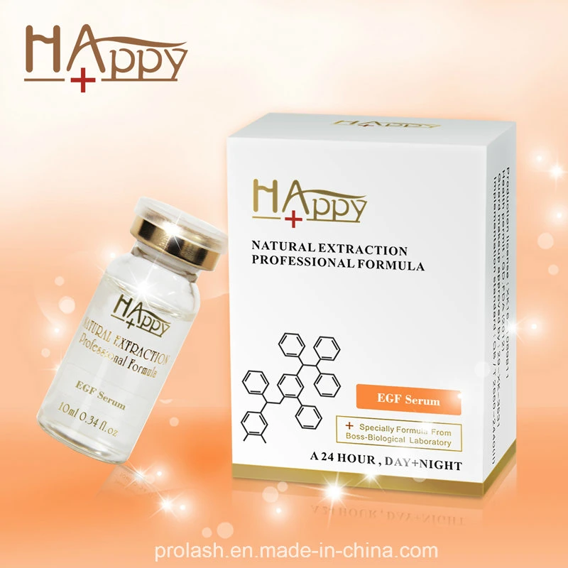 Meilleur produit à base de plantes sûr, sérum Happy+ EGF pour les rides de la peau.