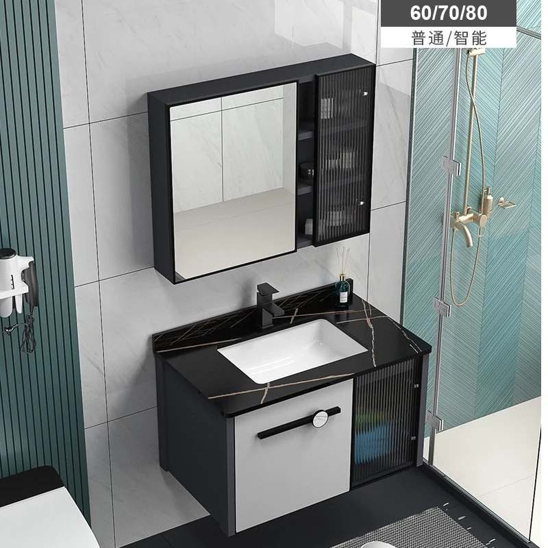 China Wholesale/Supplier Mesa of Rock Plate Ceramic Wash Basin Bathroom Vanity Bathroom Mirror Cabinet/Storage Cabinet