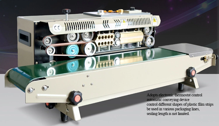 Continuous Heat Sealing Machine / Electronic Thermostat Control / Automatic Conveying Device