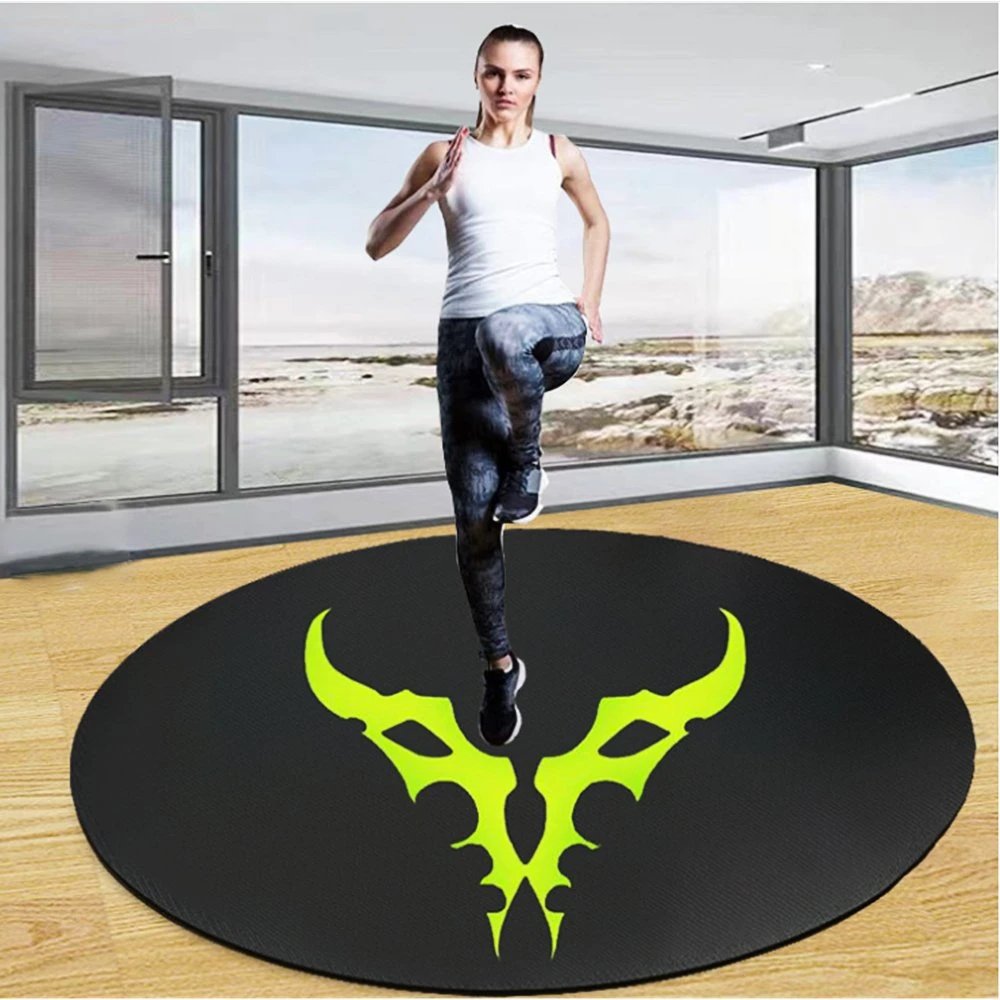 Custom Printed Non Slip TPE Yoga Skipping Exercise Training Mat Eco Friendly Oval Jump Rope Mat