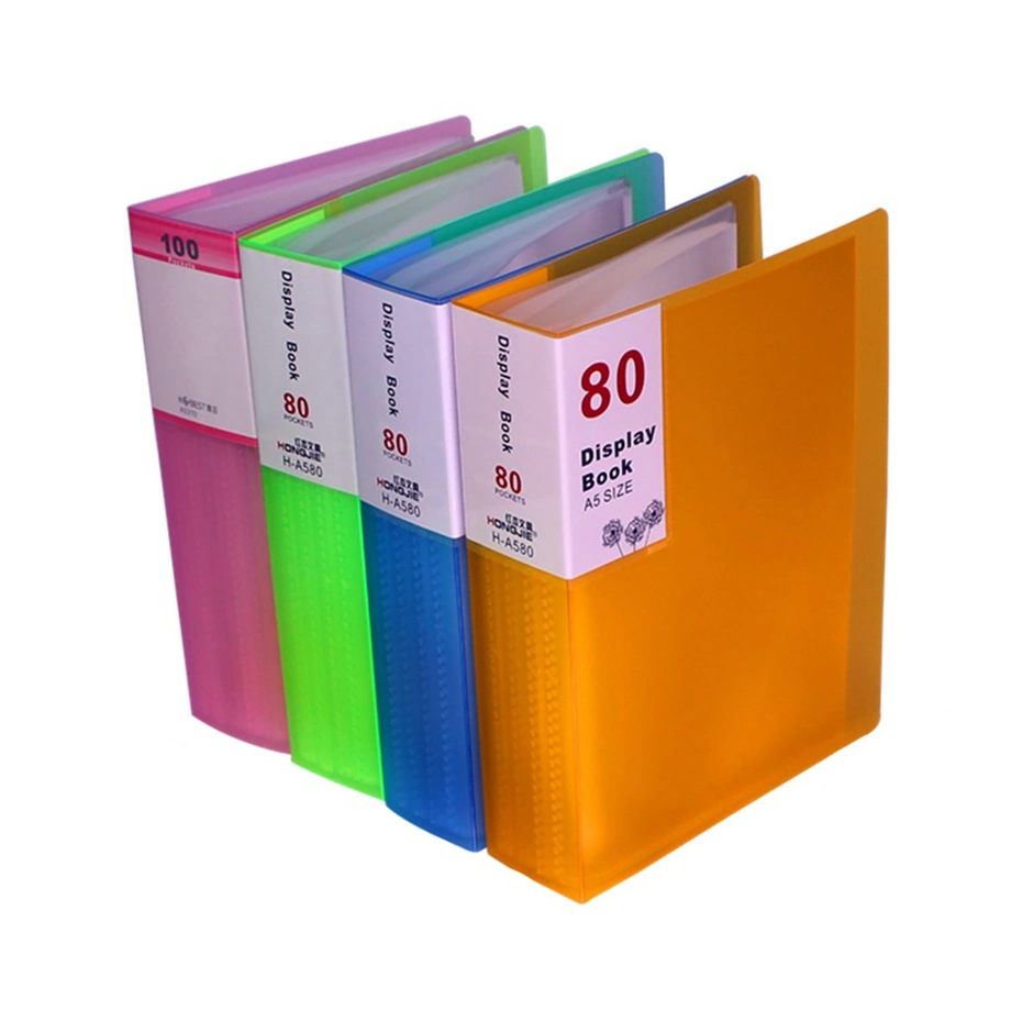 Pasta de arquivo de plástico para documentos de papel A4 de escritório colorido com logotipo personalizado PP.