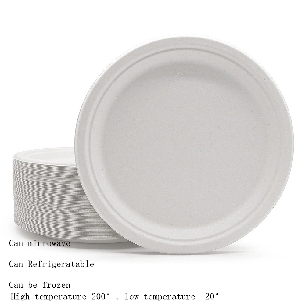 Factory Custom Multi - Specification Round Bagasse Tableware for Food Packaging