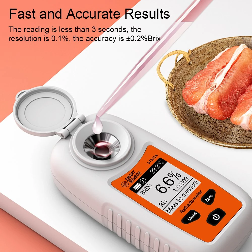 Digital Refractometer LCD Sugar Meter 0 to 35% Brix Saccharometer Densitometer for Fruit Wine Beer Alcohol Sugar Concentration Test