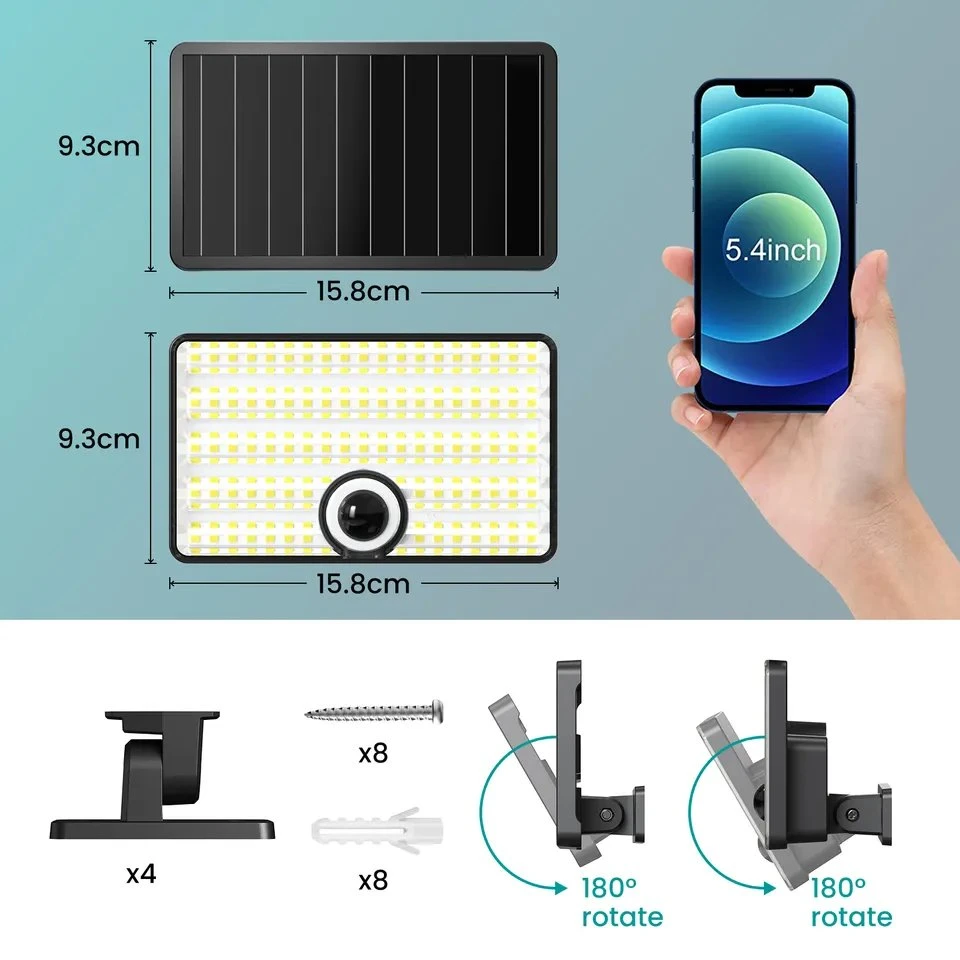 LED Solar Motion Sensor Lights Waterproof Wall Mount Indoor Outdoor Lighting