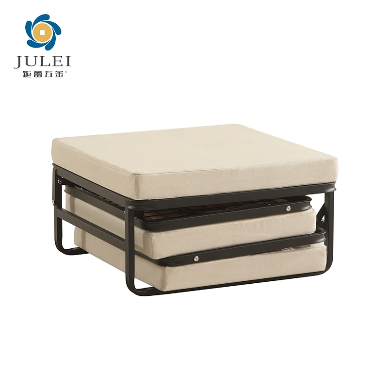 Full Metal Structure Folding Ottoman Metal Extra Folding Bed Ottoman Chair