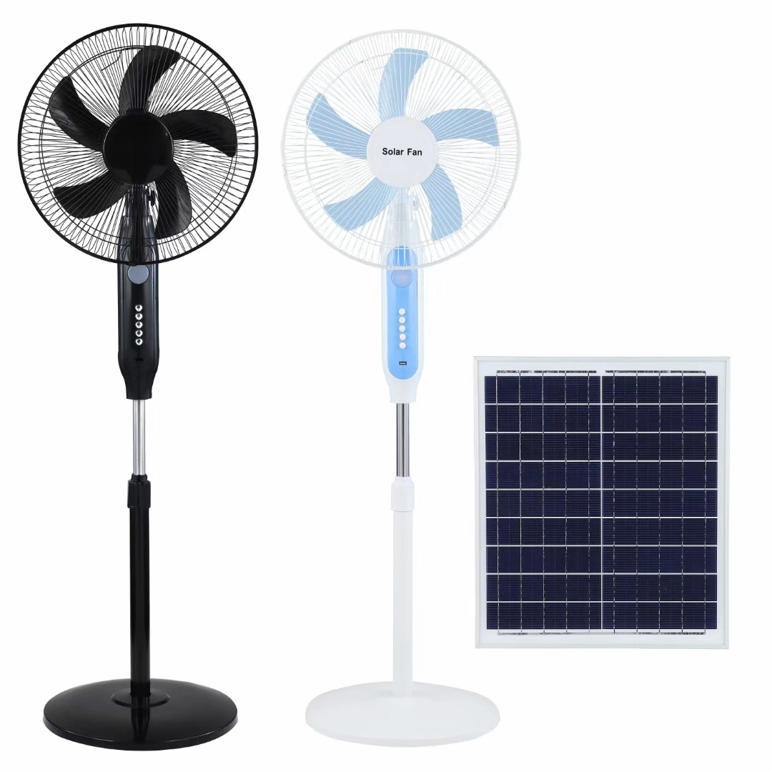 Ventilador de mesa solar recargable de 16" con batería 12V 3 años Garantía