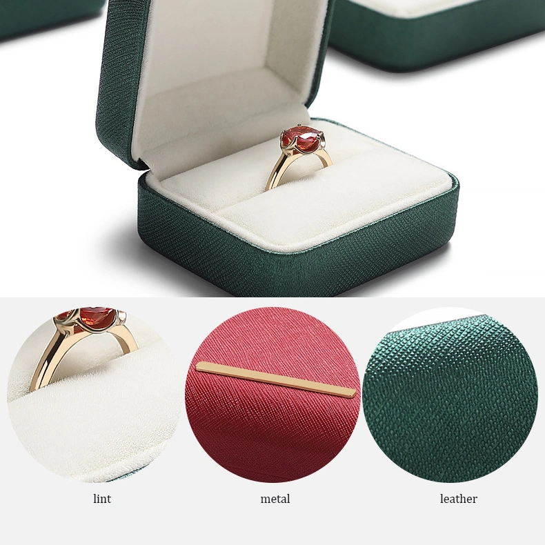 Nuevos fabricantes mayoristas impresión de logotipos personalizados Navidad Luxury Velvet Leather Anillo de joyería anillo de pendiente Collar Boxeo Reloj envases de cajas de regalo Caja