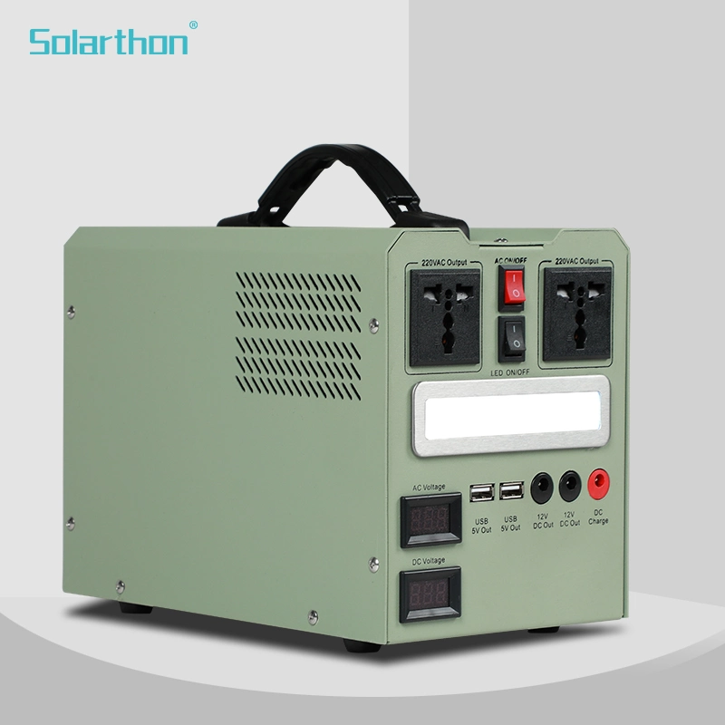 Solarthon Solar Power System с выходом переменного тока Portable Power Station Generator Power Bank for Camping, Emergency and Outage