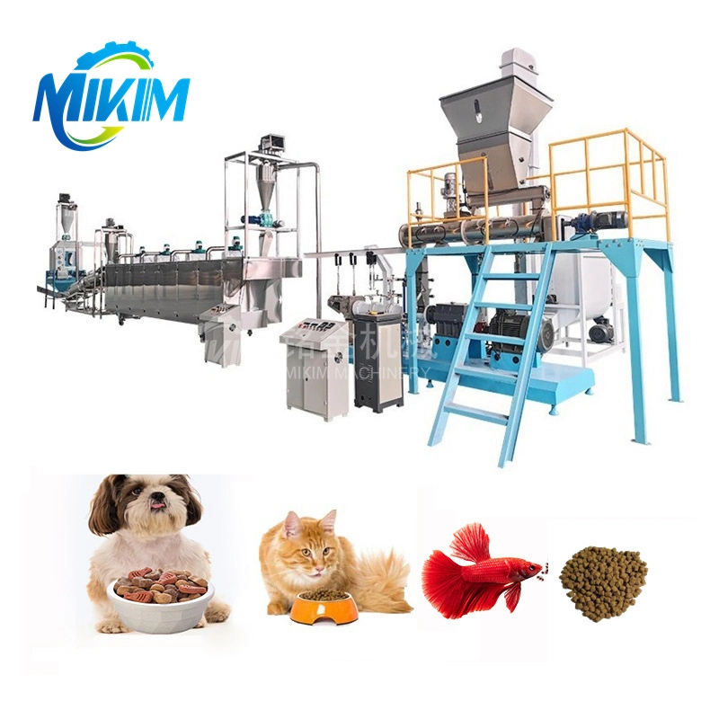 PET Cat frango Cow Animal Food Making Machine Feed Mixing Pellet Extruder Empacotamento flutuante afundando Salmon Fish Feed Processing produção Linha