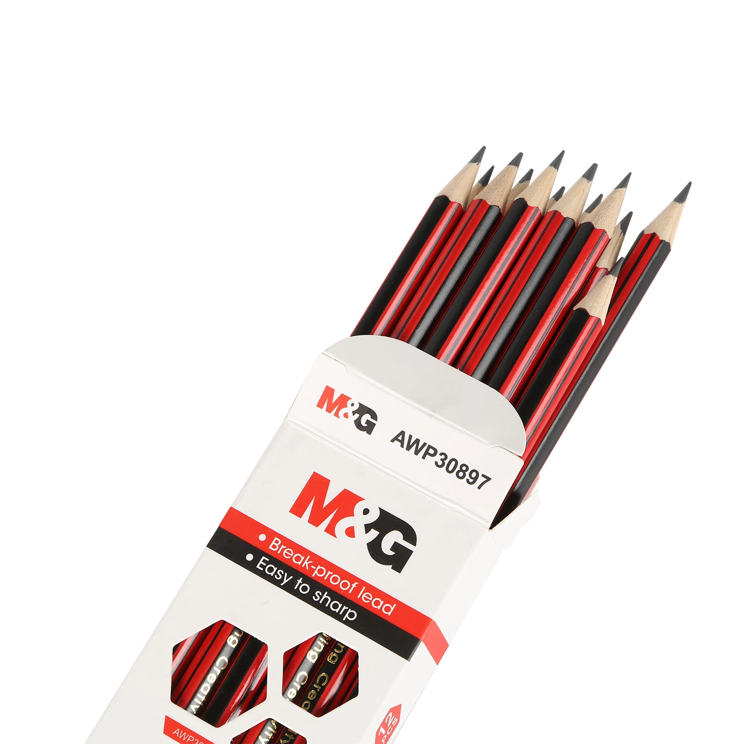 Standard Custom Logo Wooden Black and Red Hb Pencil Without Eraser