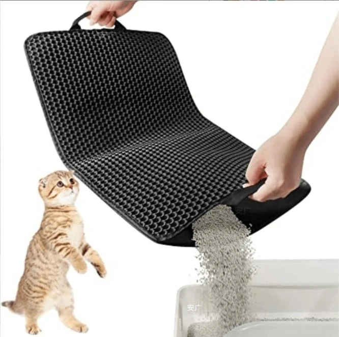 Washable Honeycomb Double Layer Design Waterproof EVA Material Pet Cat Litter Toilet Training Mat