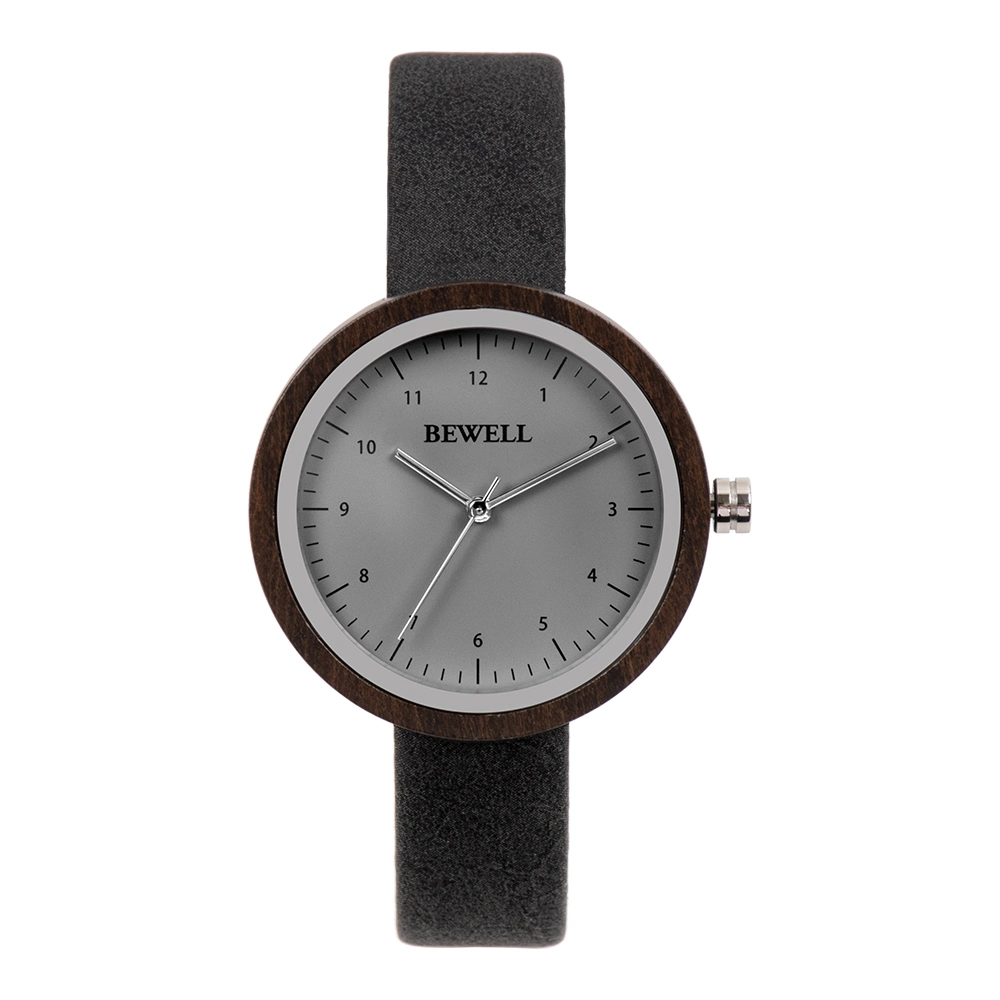 Un style simple en bois gris en cuir de numérotation d'huile fine montres Cadeaux