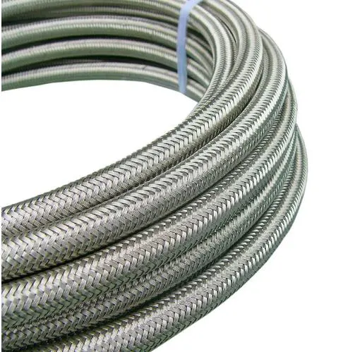 Single Stainless Steel Wire Braid Reinforced Corrugated PTFE Hose